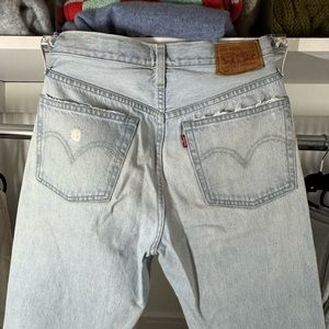 Levi’s raw hem straight leg jeans